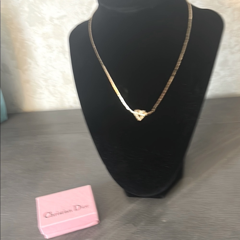Dior Gold Heart Pendant Necklace